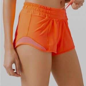 Lululemon Athletica Orange Athletic Shorts Elastic Waistband